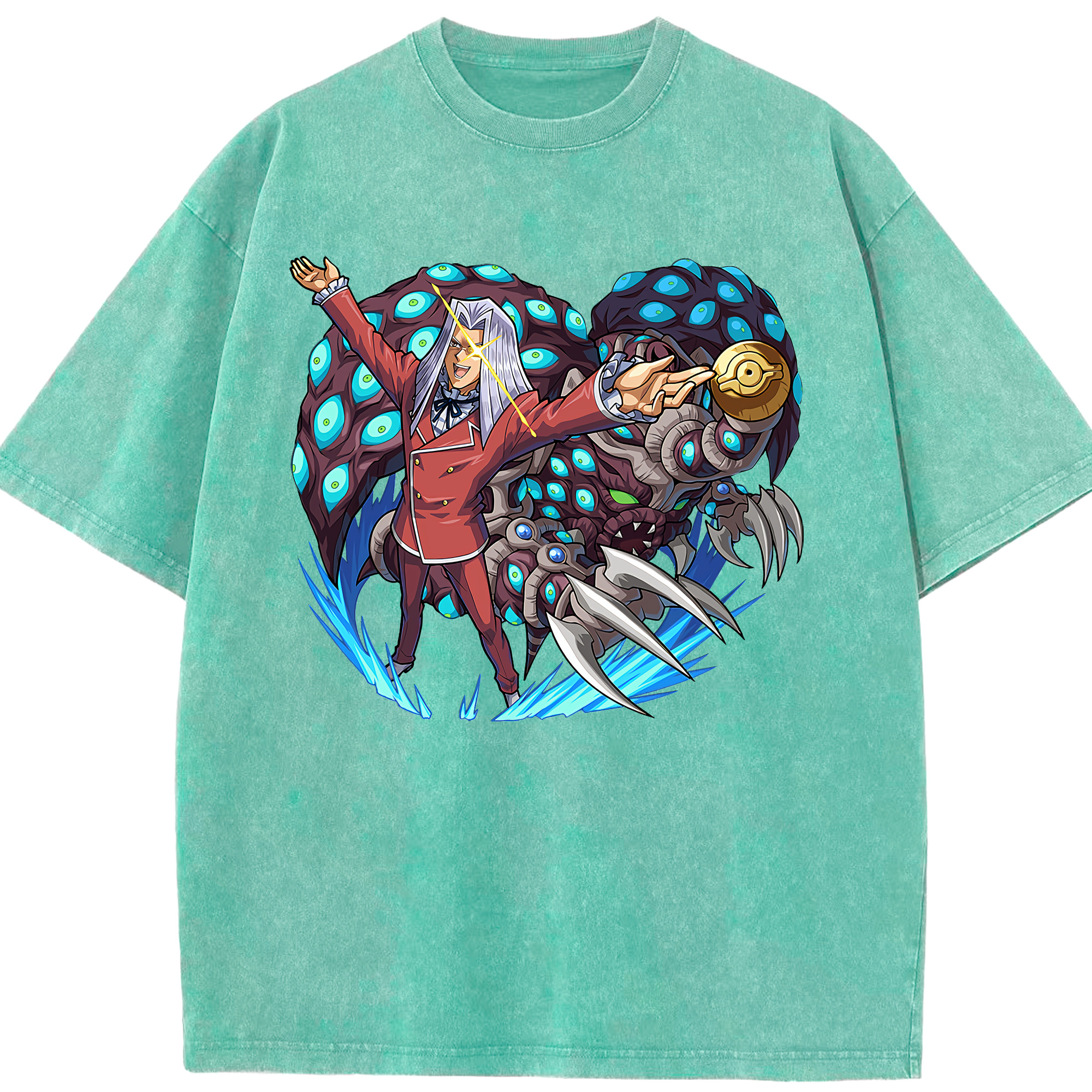 （画像用） 遊☆戯☆王 Yu-Gi-Oh! 綿100% ヴィンテージ風 半袖Tシャツ（フロントプリント）